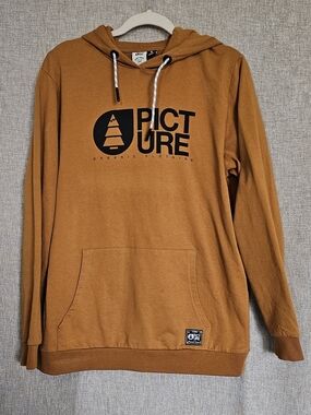 Picture Organic Men's Hooded Sweatshirt in Rust Brown